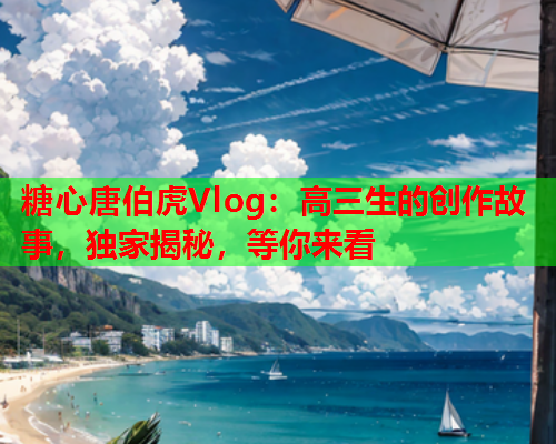 糖心唐伯虎Vlog：高三生的创作故事，独家揭秘，等你来看  第1张